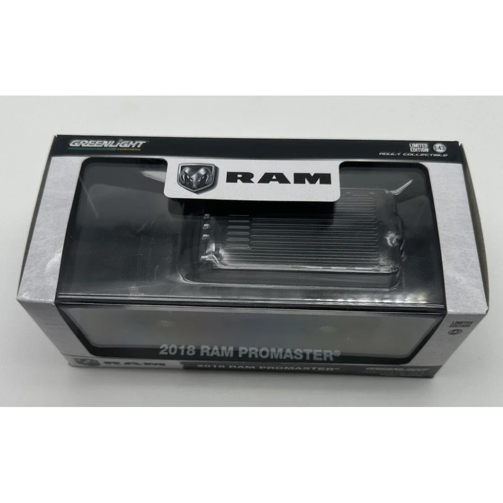 GREENLIGHT 2018 RAM PROMASTER BLACK CARGO VAN 1/43 DIECAST 86153 LIMITED